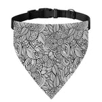 Monochrome Zentangle Pattern Print Over The Collar Dog Bandana