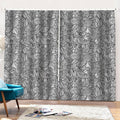 Monochrome Zentangle Pattern Print Pencil Pleat Curtains