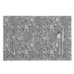 Monochrome Zentangle Pattern Print Placemat