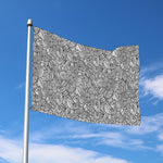 Monochrome Zentangle Pattern Print Polyester Flag