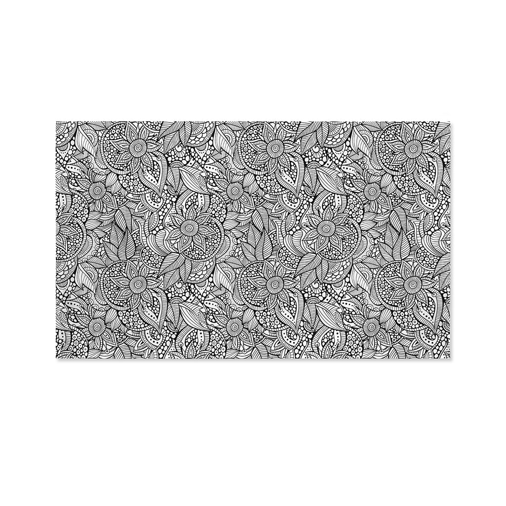 Monochrome Zentangle Pattern Print Polyester Flag
