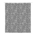 Monochrome Zentangle Pattern Print Polyester Shower Curtain