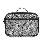 Monochrome Zentangle Pattern Print Portable Lunch Bag