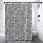 Monochrome Zentangle Pattern Print Premium Shower Curtain