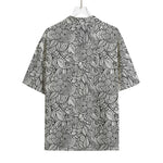 Monochrome Zentangle Pattern Print Rayon Hawaiian Shirt