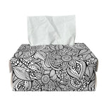 Monochrome Zentangle Pattern Print Rectangle Tissue Box Cover