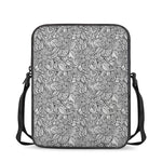 Monochrome Zentangle Pattern Print Rectangular Crossbody Bag