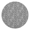 Monochrome Zentangle Pattern Print Round Blanket