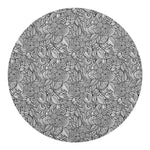 Monochrome Zentangle Pattern Print Round Blanket