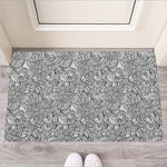 Monochrome Zentangle Pattern Print Rubber Doormat