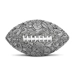 Monochrome Zentangle Pattern Print Rugby Ball