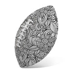 Monochrome Zentangle Pattern Print Rugby Ball