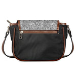 Monochrome Zentangle Pattern Print Saddle Bag
