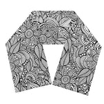 Monochrome Zentangle Pattern Print Scarf