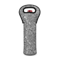 Monochrome Zentangle Pattern Print Single Neoprene Wine Tote