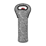 Monochrome Zentangle Pattern Print Single Neoprene Wine Tote