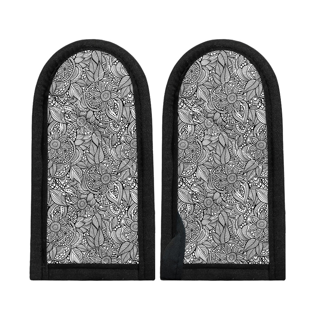 Monochrome Zentangle Pattern Print Skillet Handle Cover