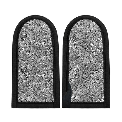Monochrome Zentangle Pattern Print Skillet Handle Cover