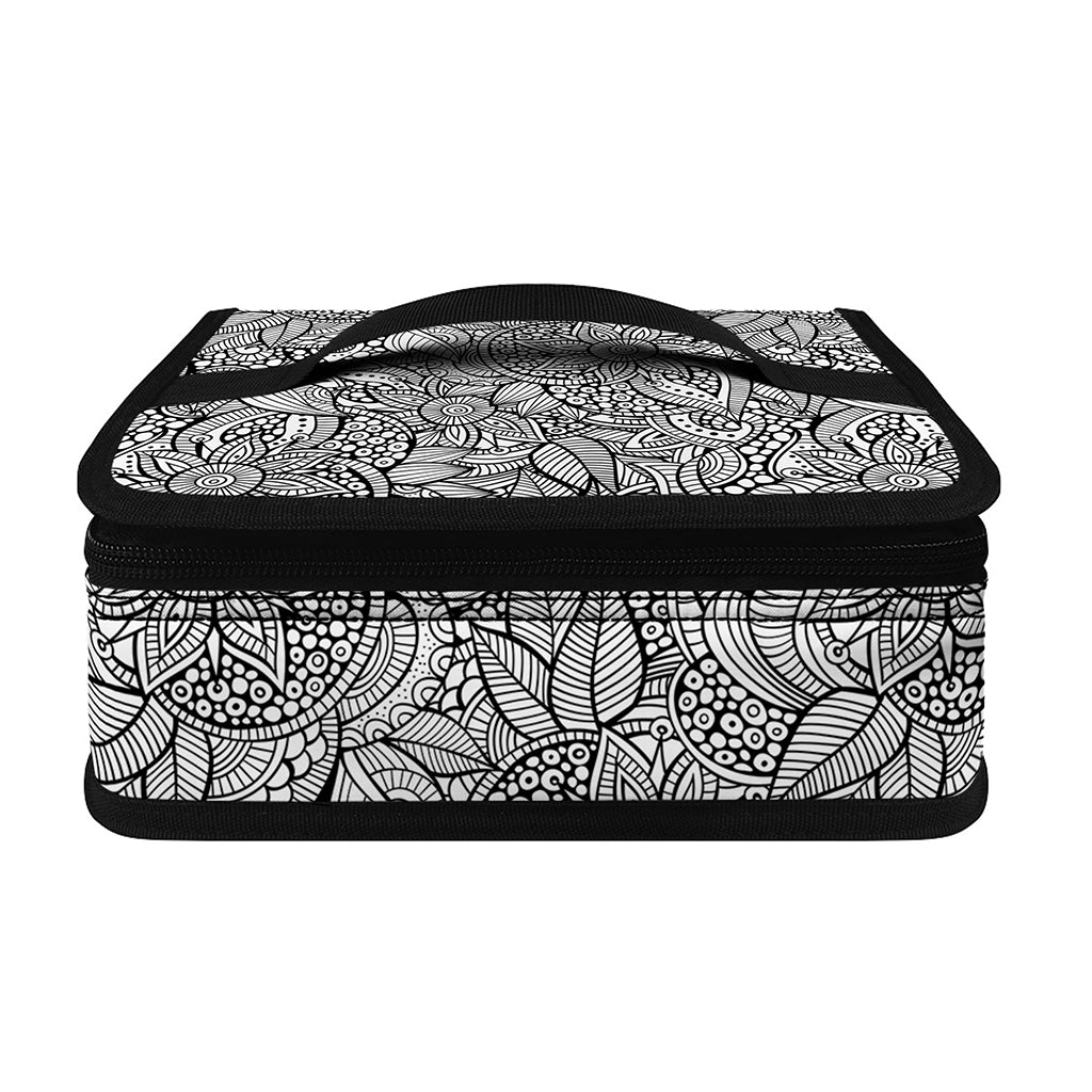 Monochrome Zentangle Pattern Print Small Lunch Bag