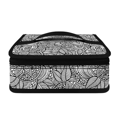 Monochrome Zentangle Pattern Print Small Lunch Bag