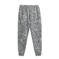 Monochrome Zentangle Pattern Print Sweatpants