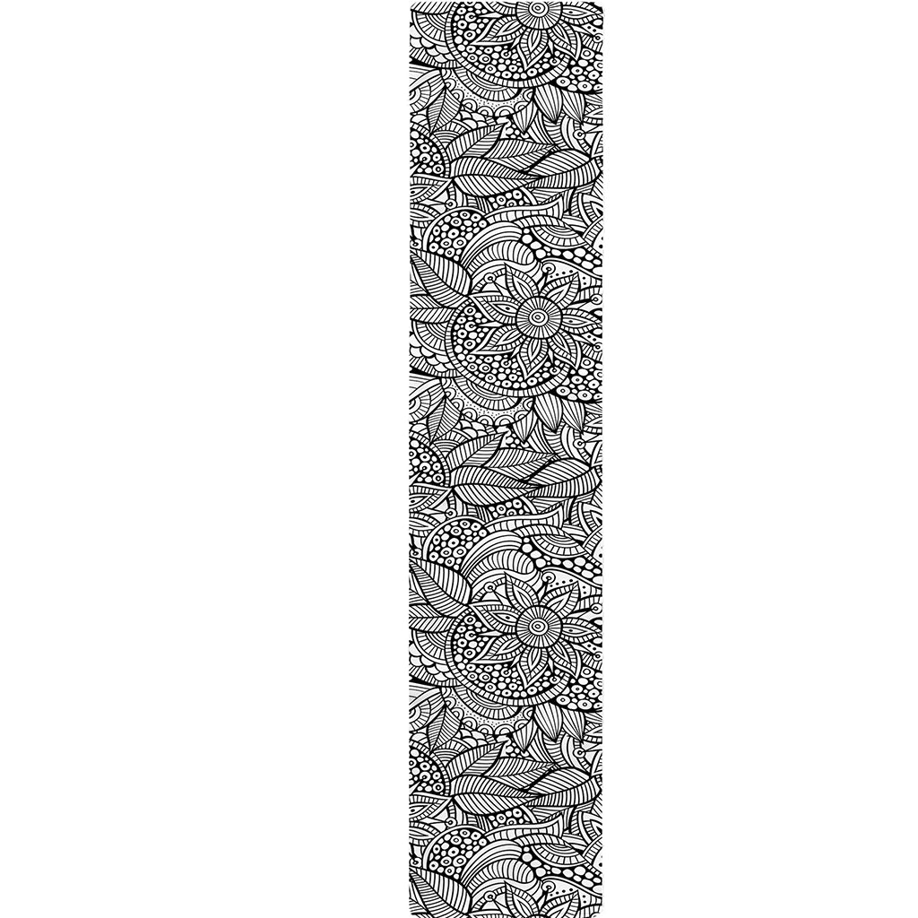 Monochrome Zentangle Pattern Print Table Runner
