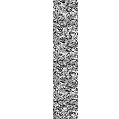 Monochrome Zentangle Pattern Print Table Runner