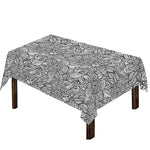 Monochrome Zentangle Pattern Print Tablecloth