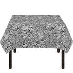 Monochrome Zentangle Pattern Print Tablecloth