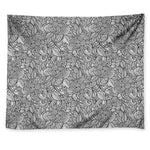 Monochrome Zentangle Pattern Print Tapestry