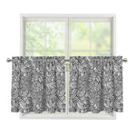 Monochrome Zentangle Pattern Print Tier Curtains