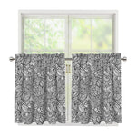 Monochrome Zentangle Pattern Print Tier Curtains