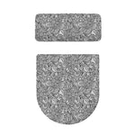 Monochrome Zentangle Pattern Print Toilet Lid And Tank Cover Set