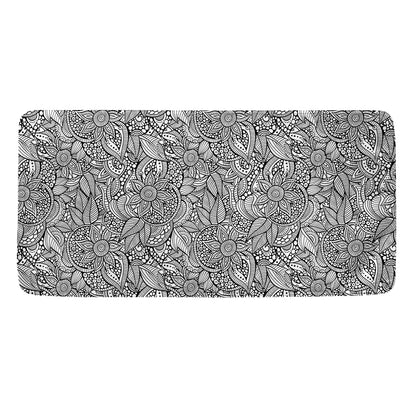 Monochrome Zentangle Pattern Print Towel