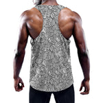 Monochrome Zentangle Pattern Print Training Tank Top