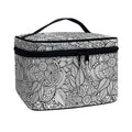 Monochrome Zentangle Pattern Print Travel Makeup Bag