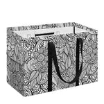 Monochrome Zentangle Pattern Print Utility Tote Bag