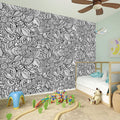 Monochrome Zentangle Pattern Print Wall Sticker