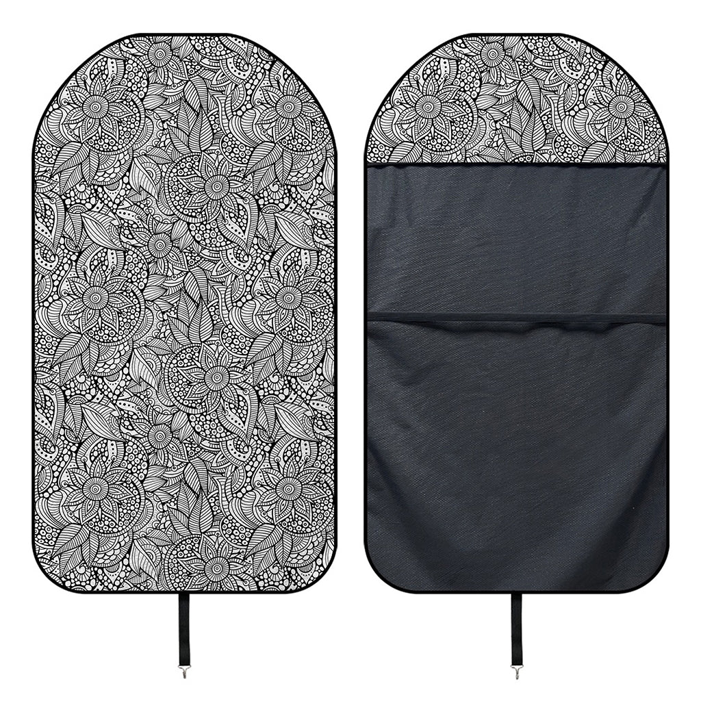 Monochrome Zentangle Pattern Print Waterproof Car Seat Cover
