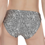 Monochrome Zentangle Pattern Print Women's Panties