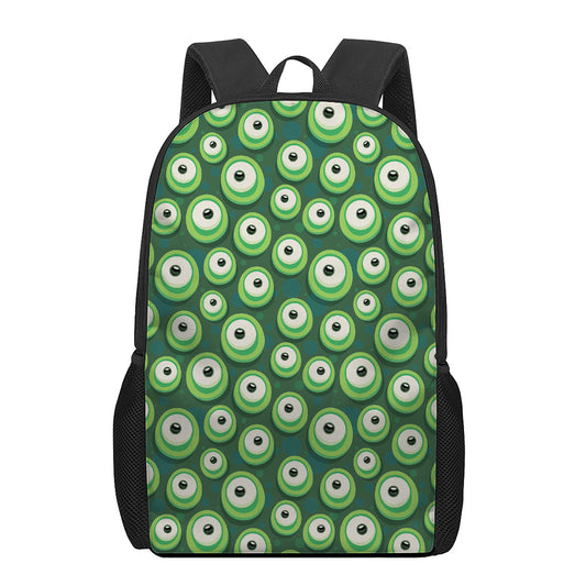 Monster Eyes Pattern Print 17 Inch Backpack
