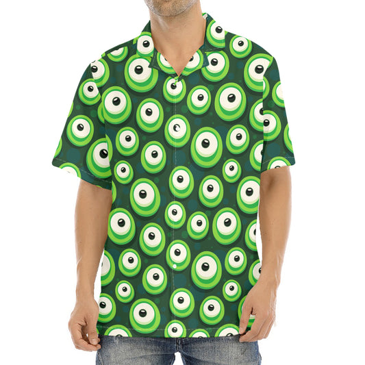 Monster Eyes Pattern Print Aloha Shirt