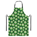 Monster Eyes Pattern Print Bib Apron With Pocket