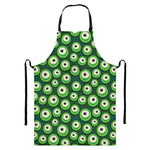 Monster Eyes Pattern Print Bib Apron With Pocket