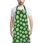 Monster Eyes Pattern Print Bib Apron With Pocket