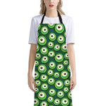 Monster Eyes Pattern Print Bib Apron With Pocket