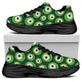 Monster Eyes Pattern Print Black Chunky Shoes