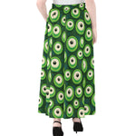 Monster Eyes Pattern Print Chiffon Maxi Skirt