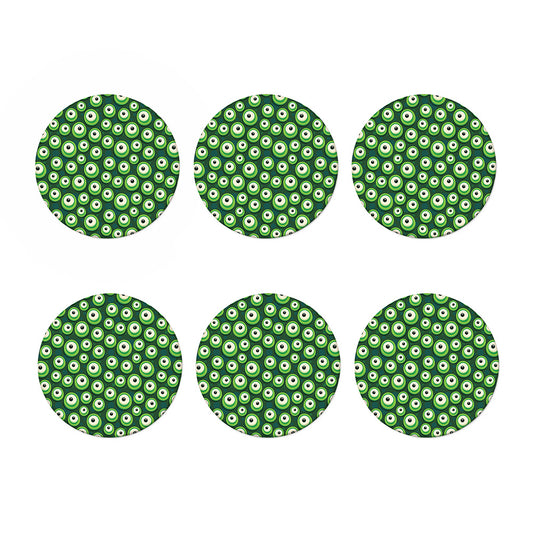 Monster Eyes Pattern Print Coaster Set