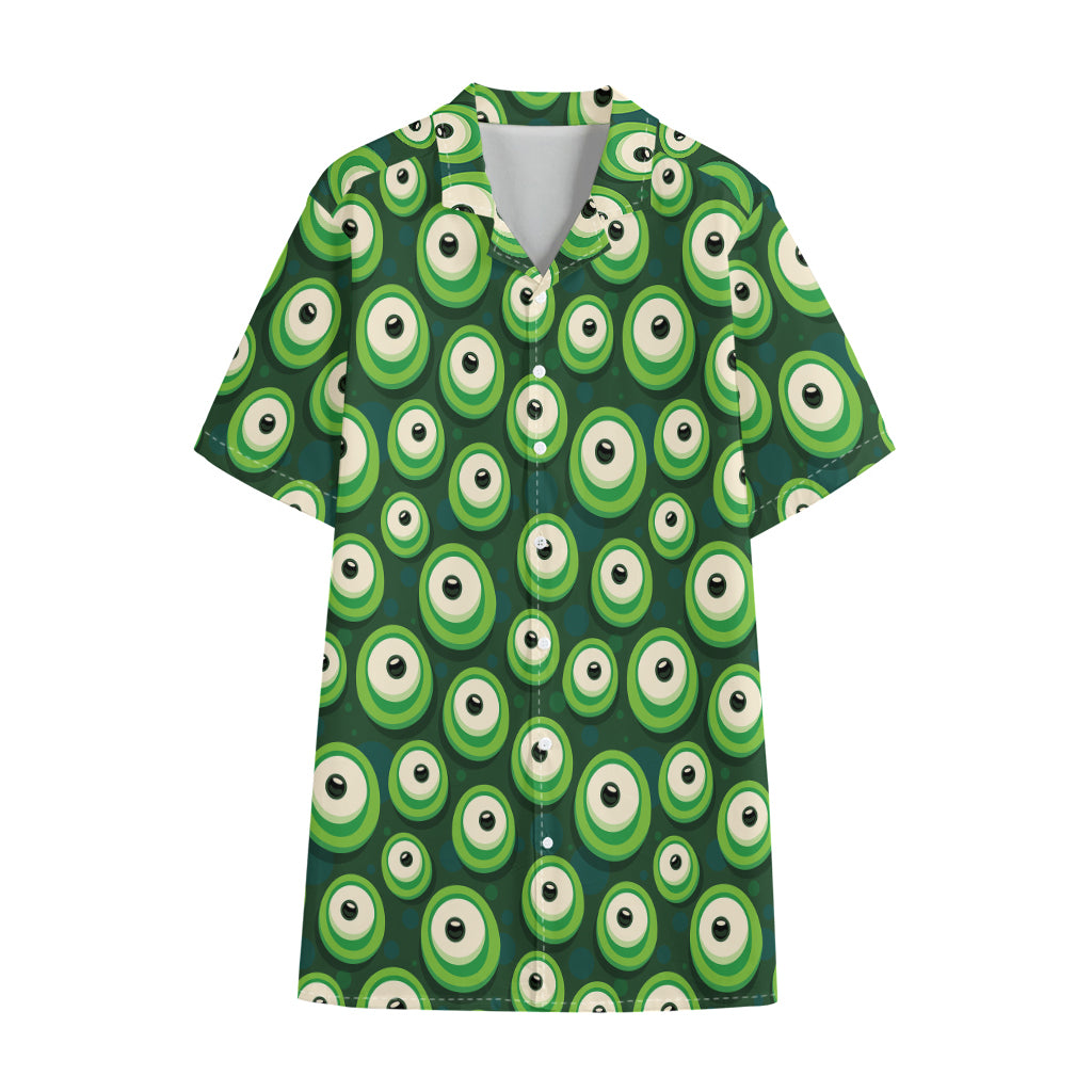 Monster Eyes Pattern Print Cotton Hawaiian Shirt